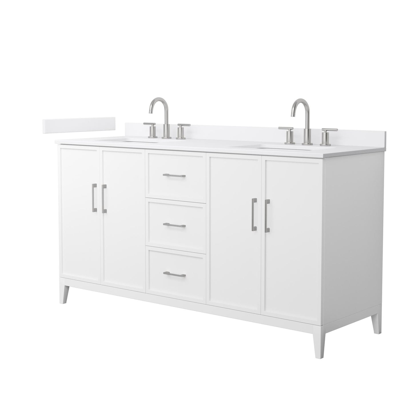 Elan Bathroom Vanity with Countertop 66 inch Double Sink 3-hole Faucet Setup