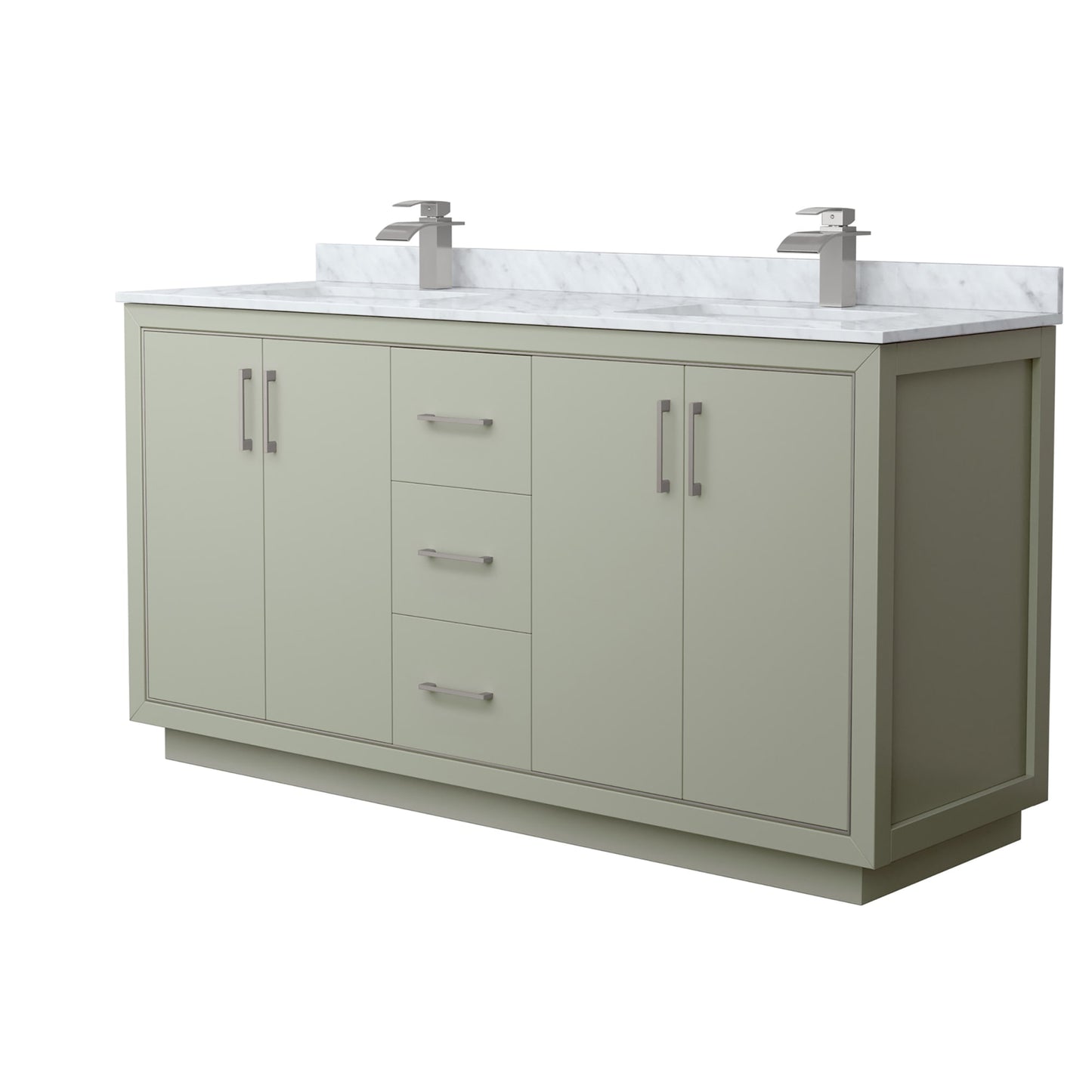 Icon Bathroom Vanity with Countertop 66 inch Double Sink Single hole Faucet Setup