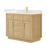 Custom image for Rift Oak with Brushed Gold Trim / Carrara Cultured Marble / No Mirror