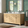 Custom image for Scandinavian Oak with Matte Black Trim / White Quartz / No Mirror