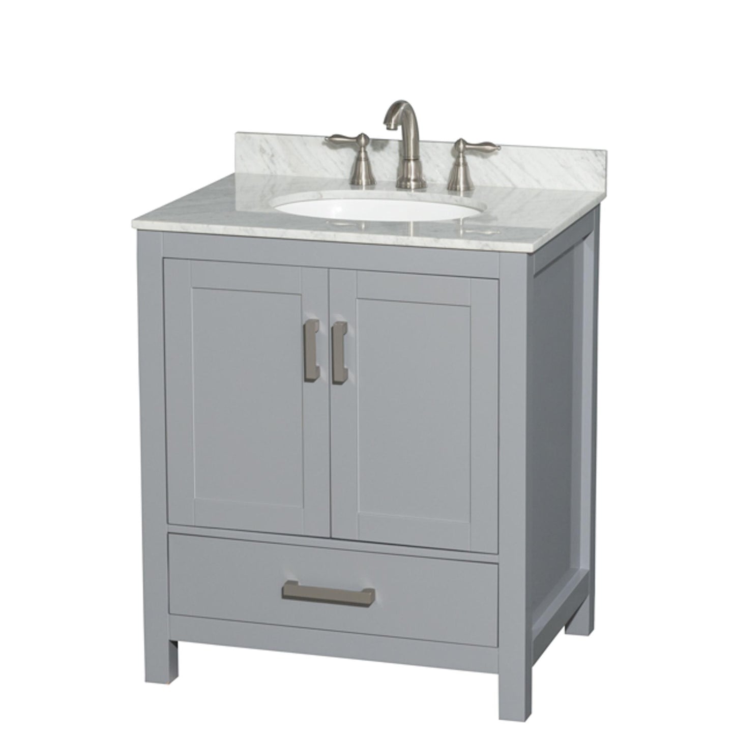 Sheffield Bathroom Vanity with Countertop 30 inch Single Sink 3-hole Faucet Setup