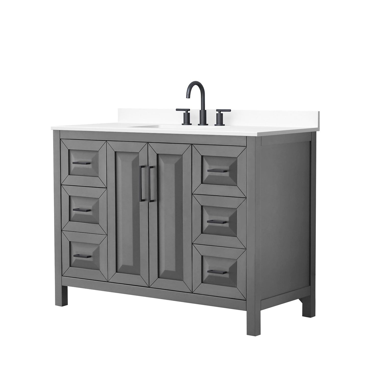 Daria Bathroom Vanity with Countertop 48 inch Single Sink 3-hole Faucet Setup
