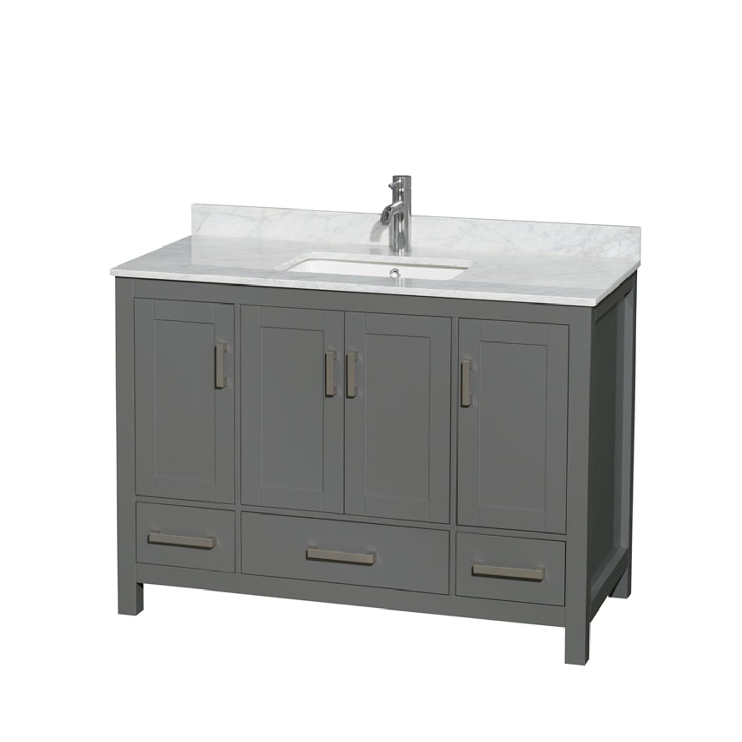 Sheffield Bathroom Vanity with Countertop 48 inch Single Sink Single hole Faucet Setup