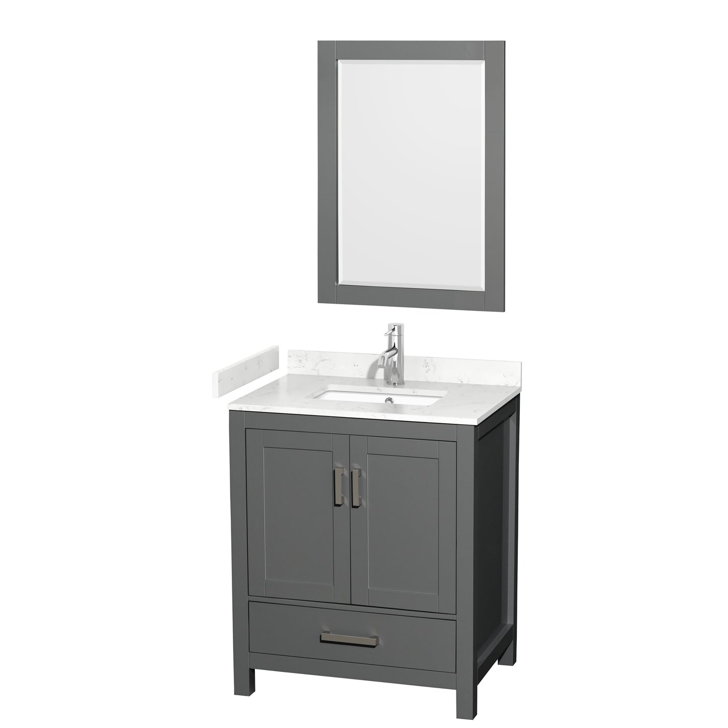 Sheffield Bathroom Vanity with Countertop 30 inch Single Sink Single hole Faucet Setup