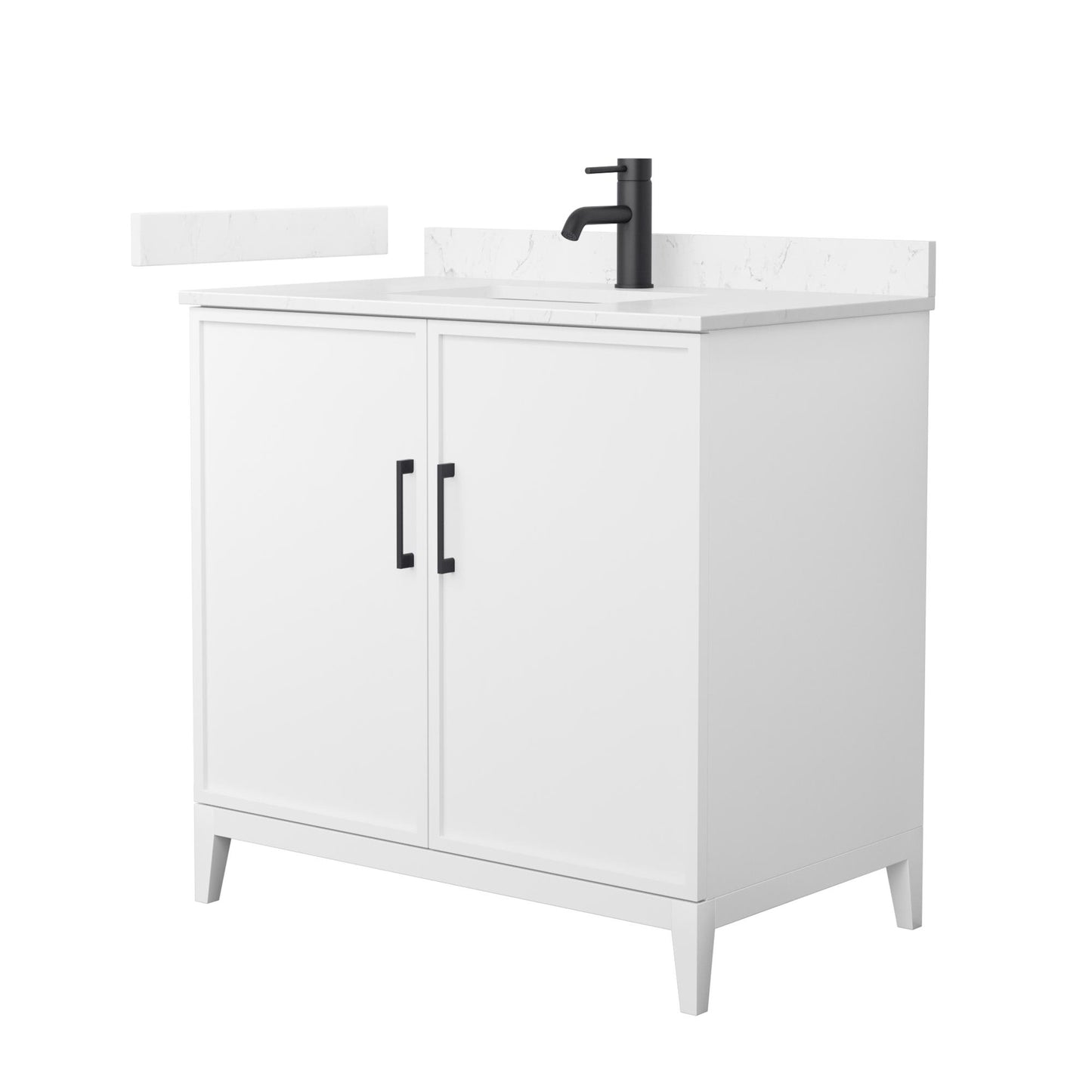 Elan Bathroom Vanity with Countertop 36 inch Single Sink Single hole Faucet Setup