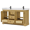 Custom image for Honey Oak with Matte Black Trim / White Cultured Marble / No Mirror