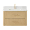 Custom image for Scandinavian Oak with Satin Bronze Trim / White Quartz / No Mirror