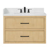 Custom image for Scandinavian Oak with Matte Black Trim / White Quartz / No Mirror