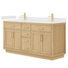 Custom image for Rift Oak with Brushed Gold Trim / Giotto Quartz / No Mirror