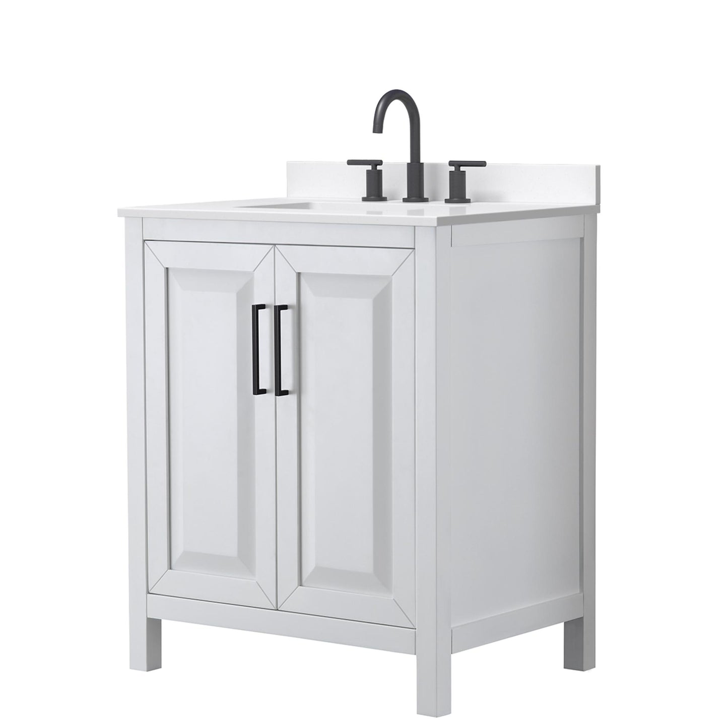Daria Bathroom Vanity with Countertop 30 inch Single Sink 3-hole Faucet Setup