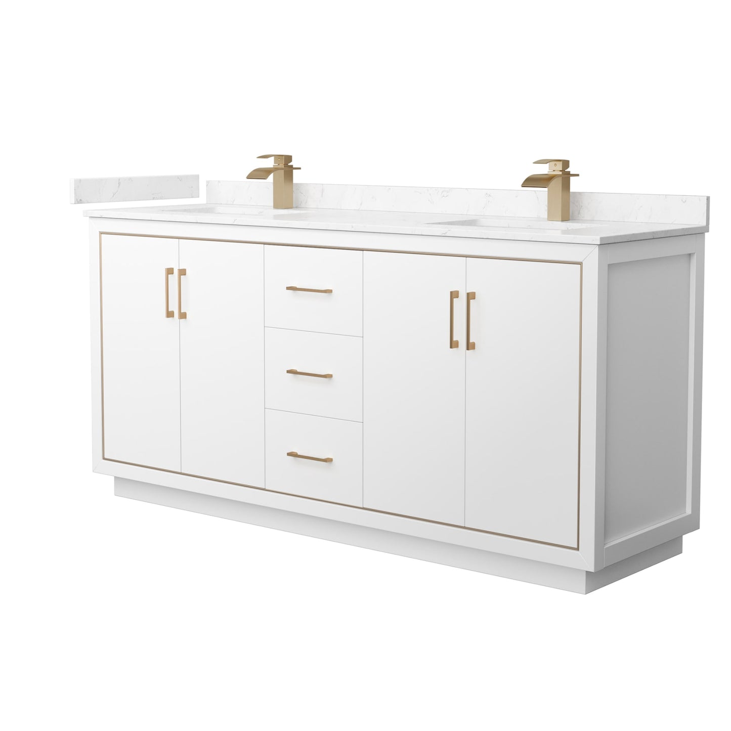 Icon Bathroom Vanity with Countertop 72 inch Double Sink Single hole Faucet Setup