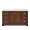 Custom image for Dark Walnut with Polished Chrome Trim / Carrara Cultured Marble / No Mirror