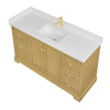 Custom image for Honey Oak with Brushed Gold Trim / White Quartz / No Mirror