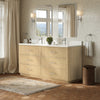 Custom image for Scandinavian Oak with Brushed Nickel Trim / White Quartz / No Mirror