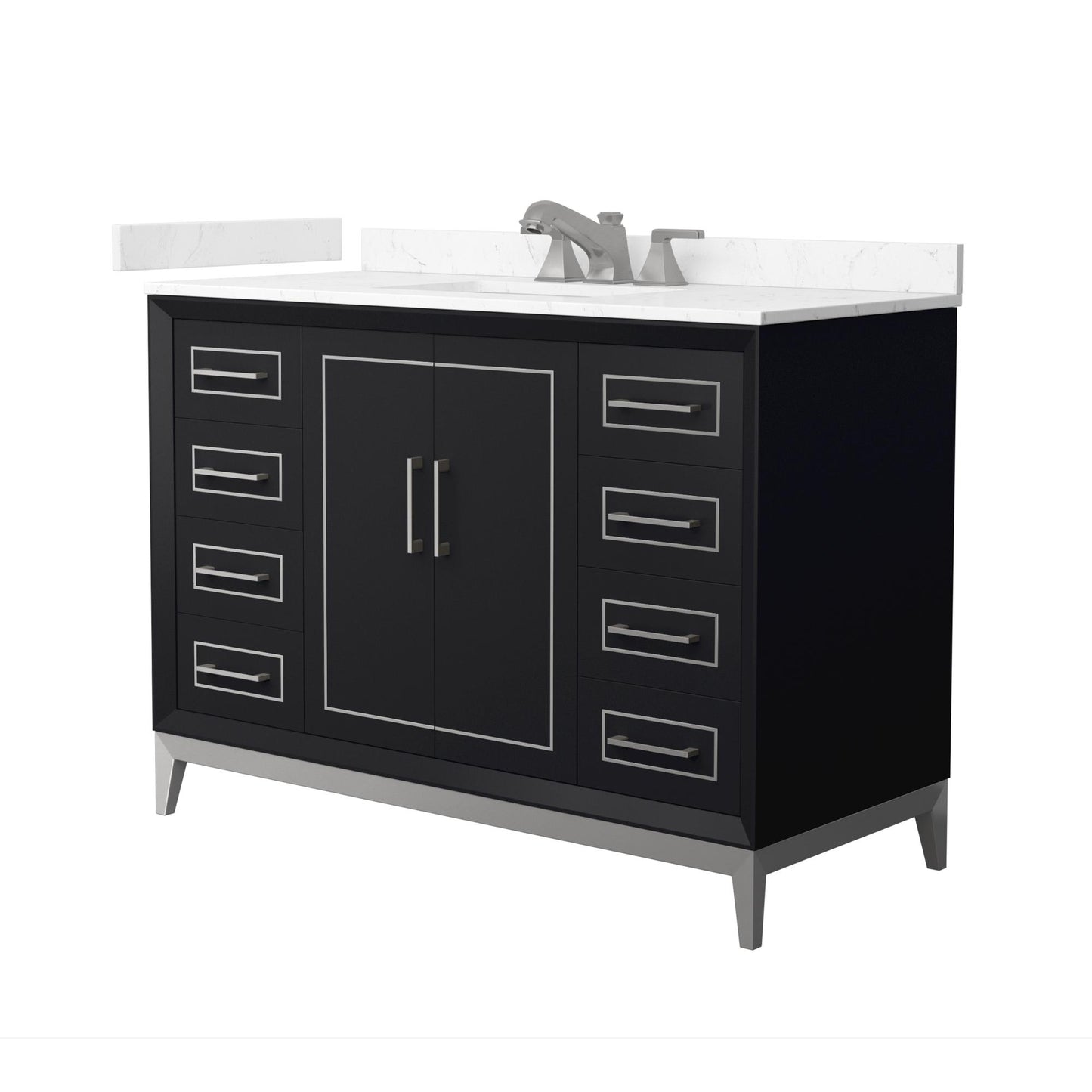 Marlena Bathroom Vanity with Countertop 48 inch Single Sink 3-hole Faucet Setup