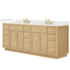 Custom image for Rift Oak with Brushed Gold Trim / White Quartz / No Mirror