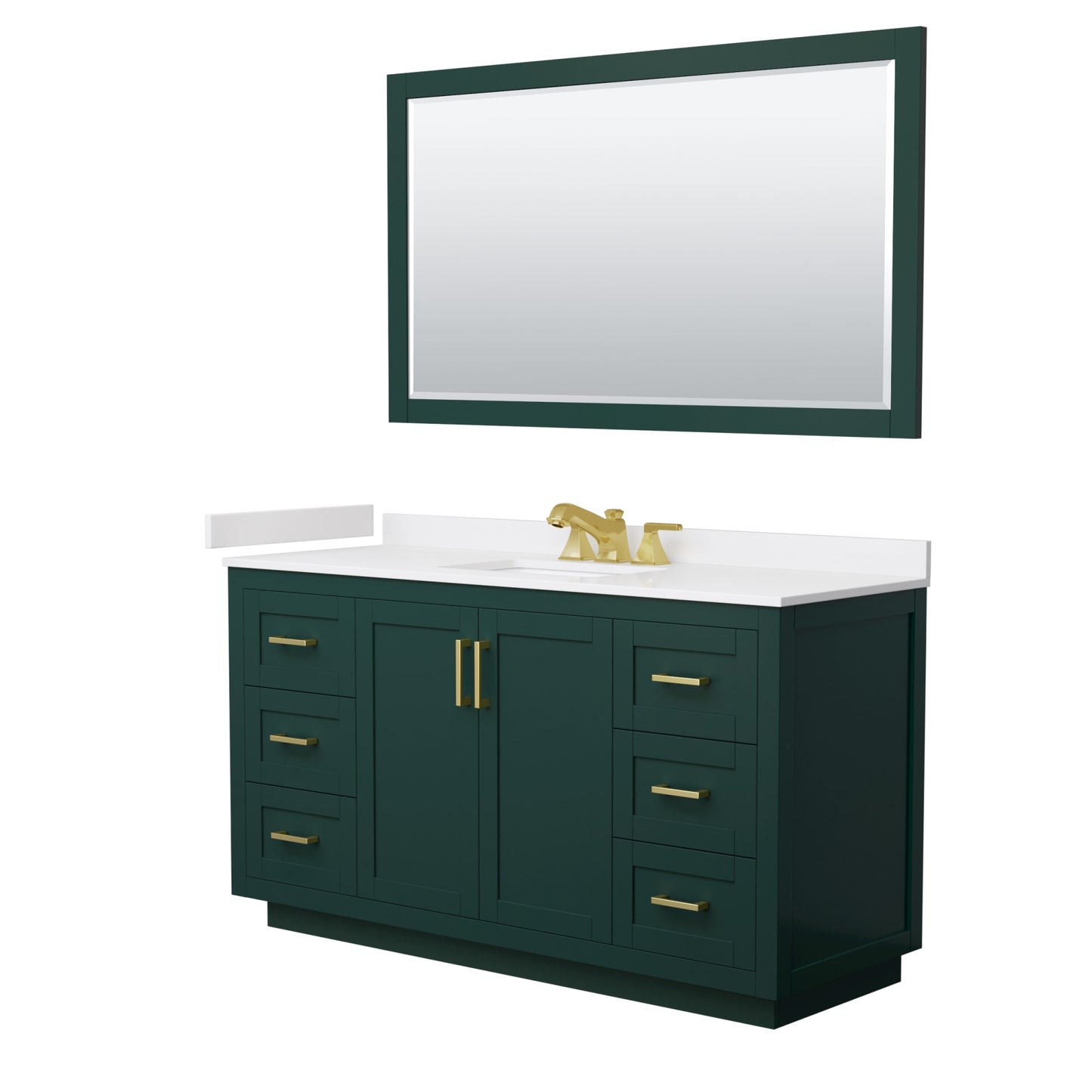 Miranda Bathroom Vanity with Countertop 60 inch Single Sink 3-hole Faucet Setup