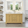 Custom image for Honey Oak with Brushed Gold Trim / Giotto Quartz / No Mirror