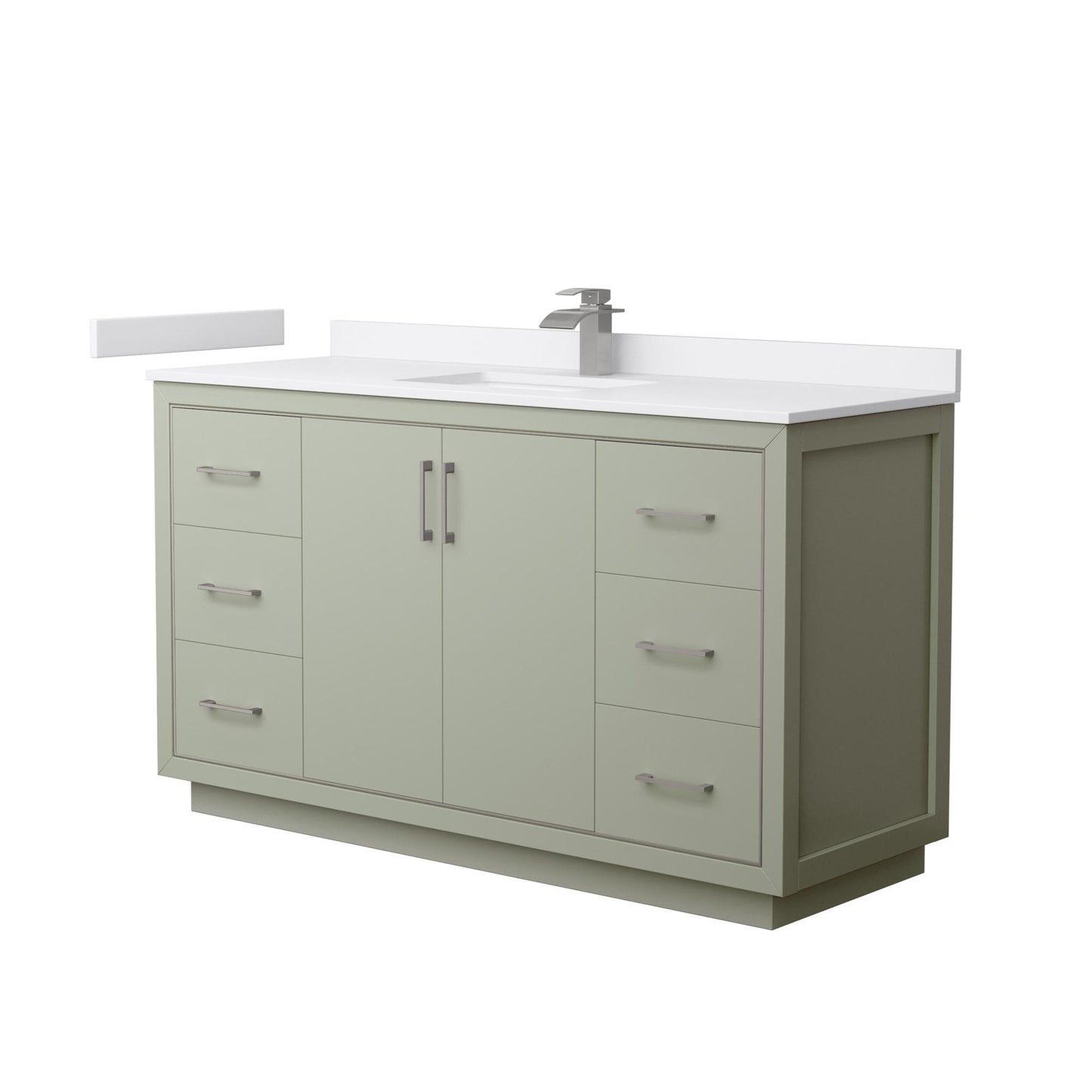 Icon Bathroom Vanity with Countertop 60 inch Single Sink Single hole Faucet Setup