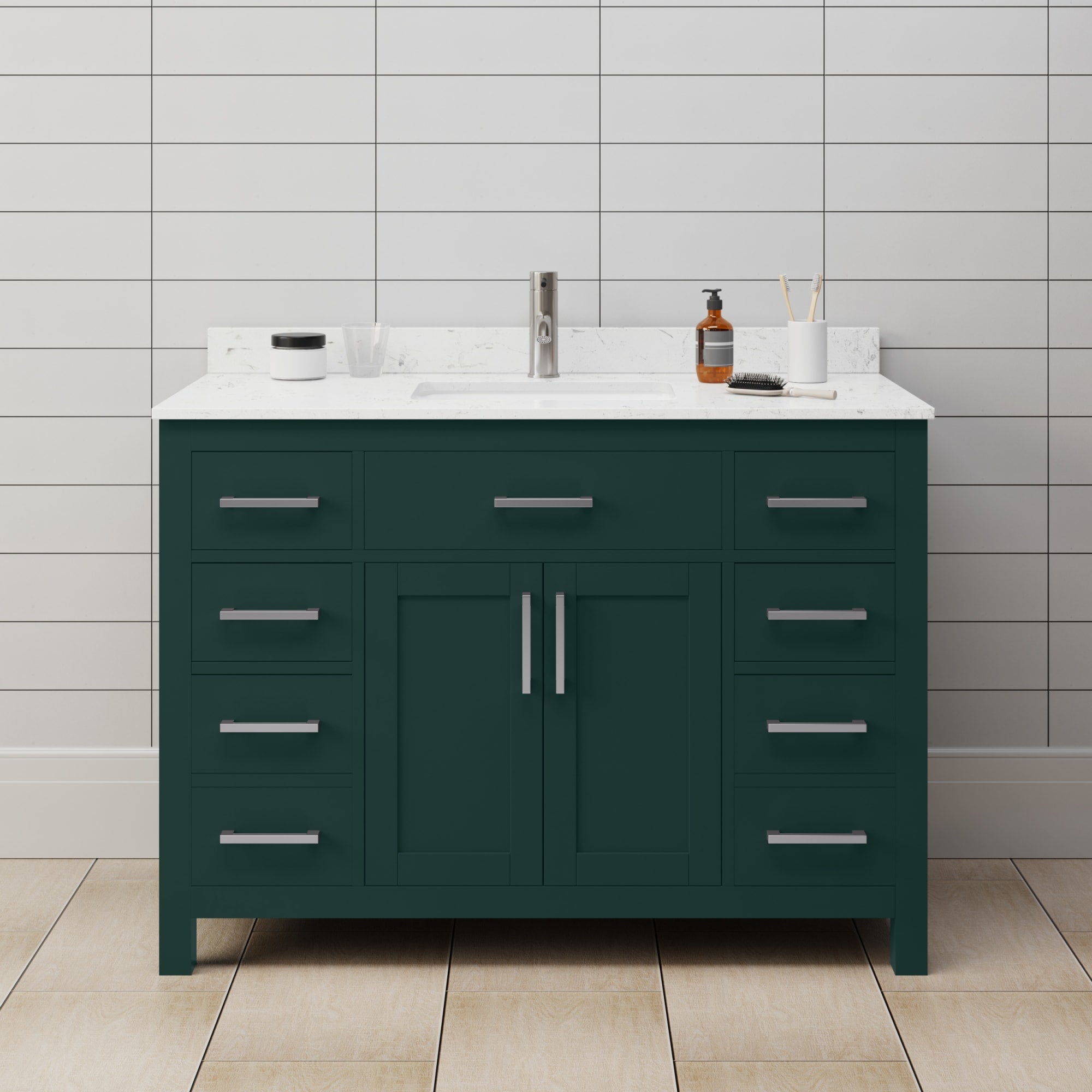 Beckett Bathroom Vanity with Countertop 48 inch Single Sink Single hol ...