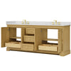 Custom image for Honey Oak with Brushed Gold Trim / Giotto Quartz / No Mirror
