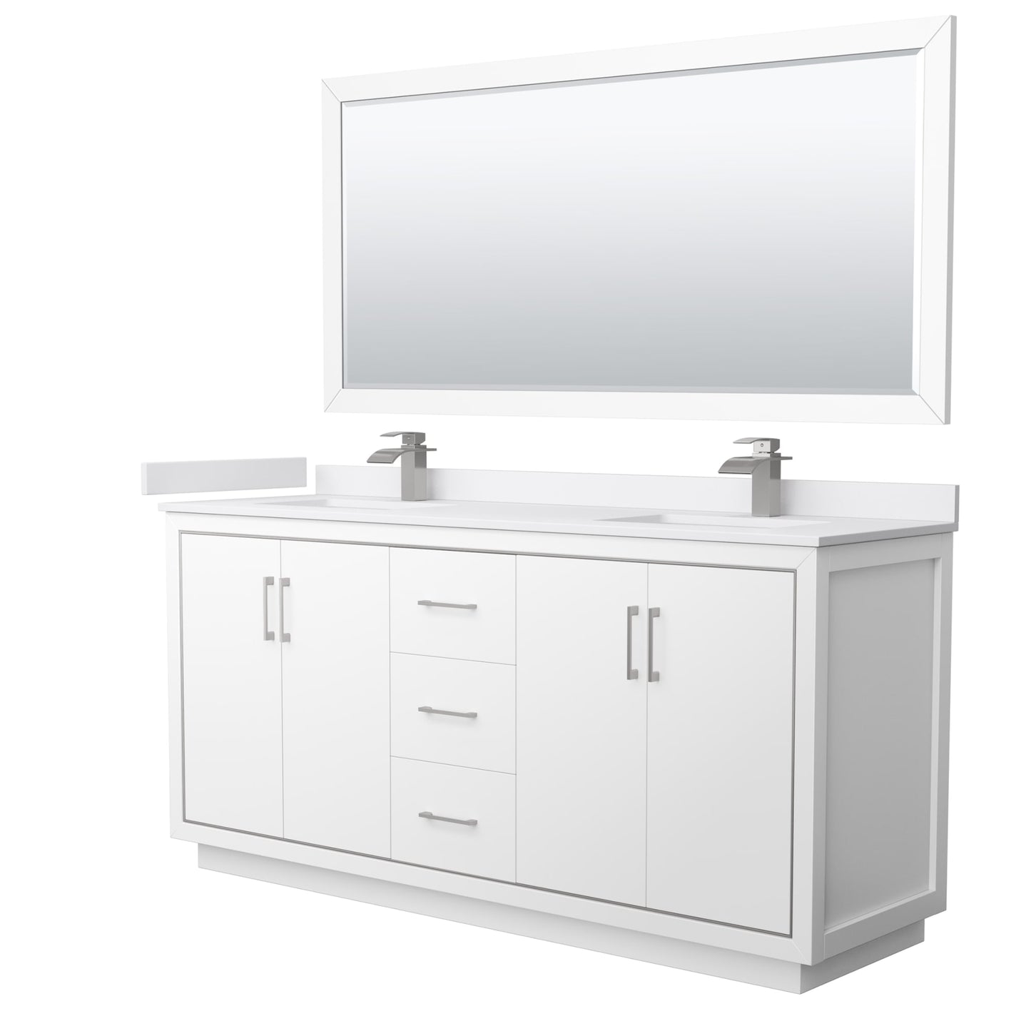Icon Bathroom Vanity with Countertop 72 inch Double Sink Single hole Faucet Setup