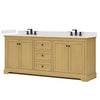 Custom image for Honey Oak with Matte Black Trim / White Quartz / No Mirror