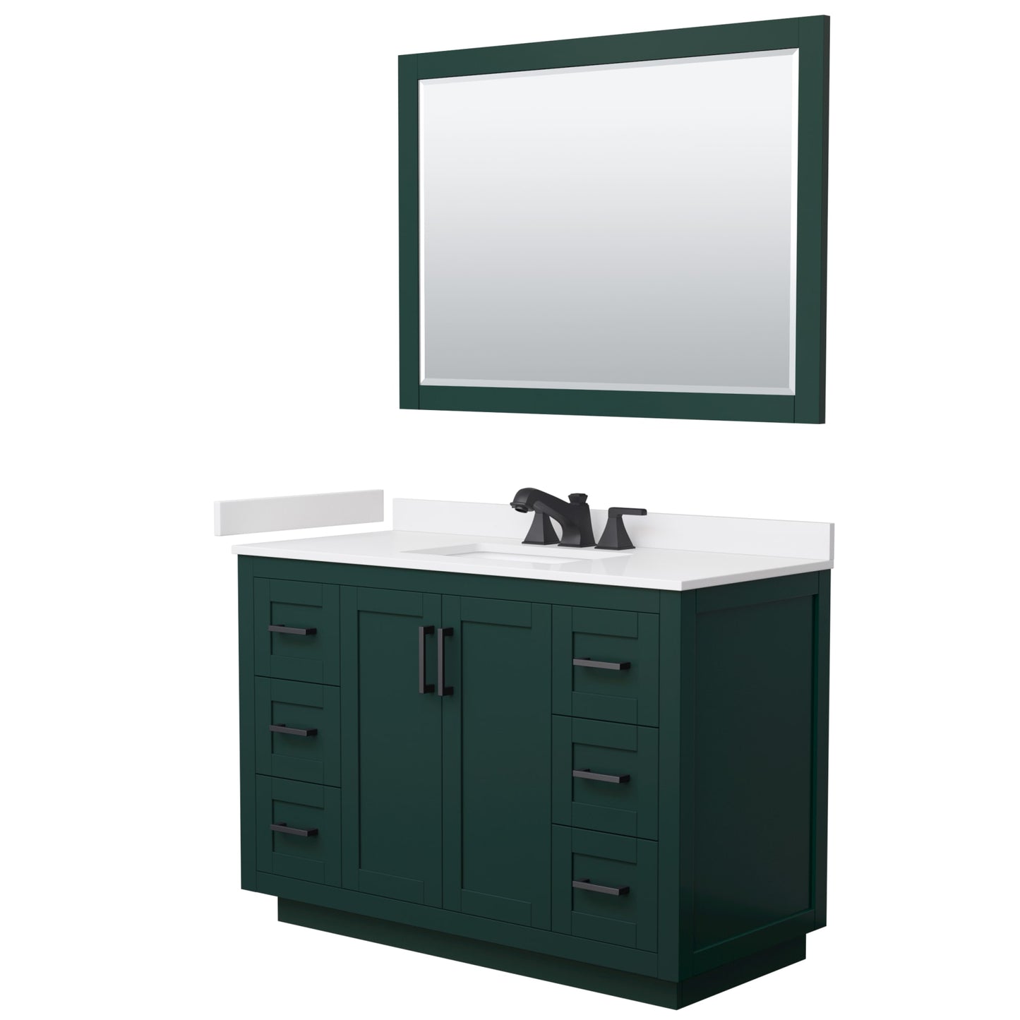Miranda Bathroom Vanity with Countertop 48 inch Single Sink 3-hole Faucet Setup
