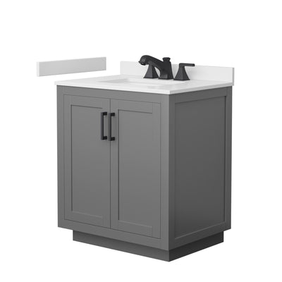 Miranda Bathroom Vanity with Countertop 30 inch Single Sink 3-hole Faucet Setup