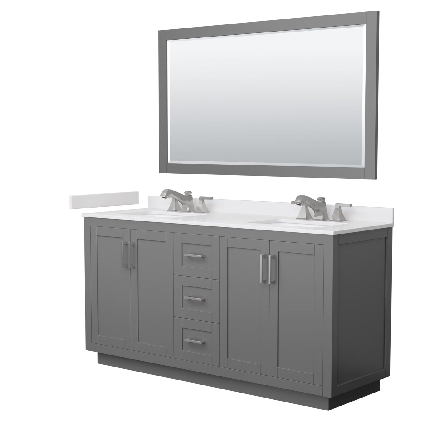 Miranda Bathroom Vanity with Countertop 66 inch Double Sink 3-hole Faucet Setup