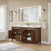 Custom image for Dark Walnut with Brushed Nickel Trim / Giotto Quartz / No Mirror