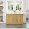 Custom image for Honey Oak with Brushed Gold Trim / White Cultured Marble / No Mirror