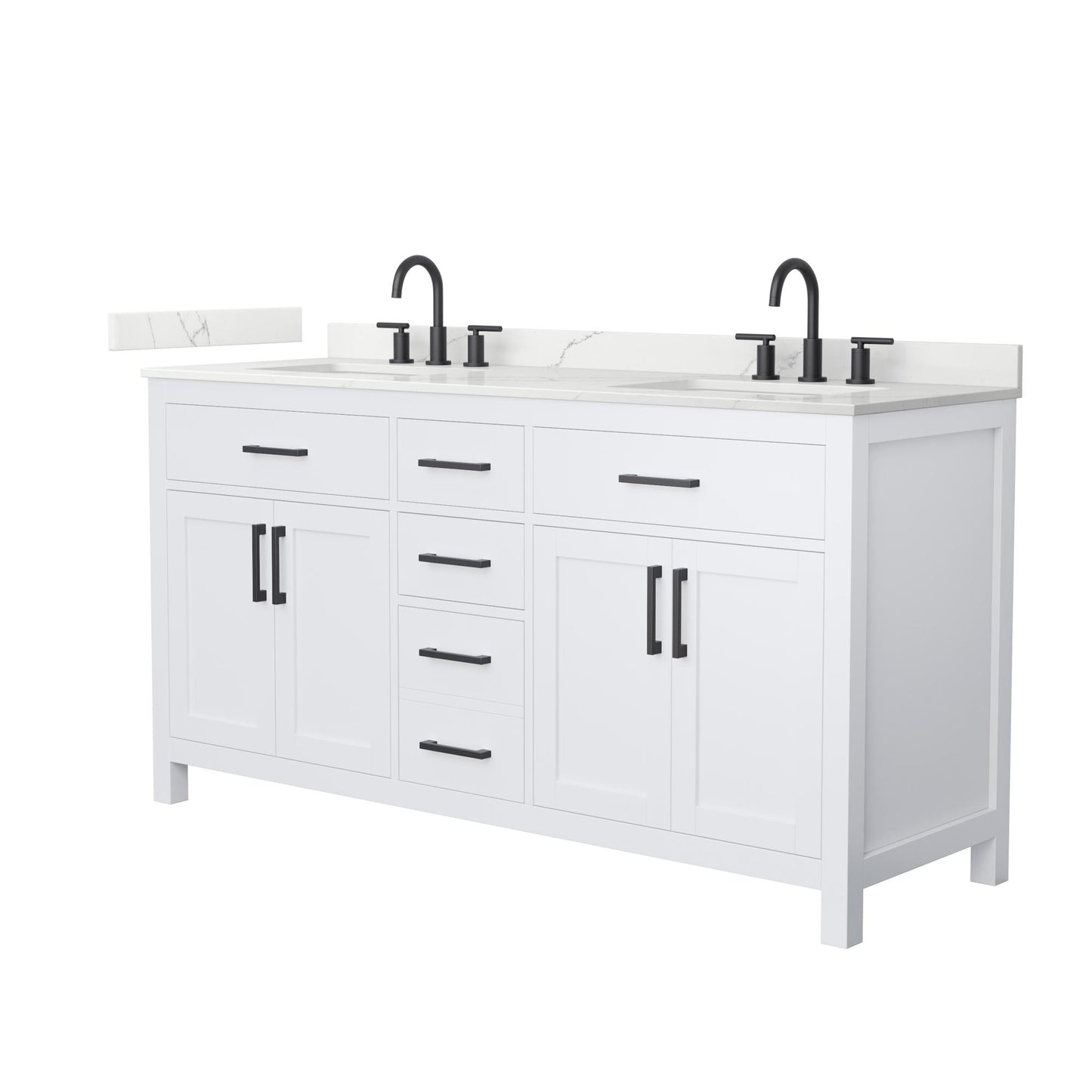 Beckett Bathroom Vanity with Countertop 66 inch Double Sink 3-hole Faucet Setup