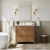 Custom image for Toasted Walnut with Satin Bronze Trim / White Quartz / No Mirror