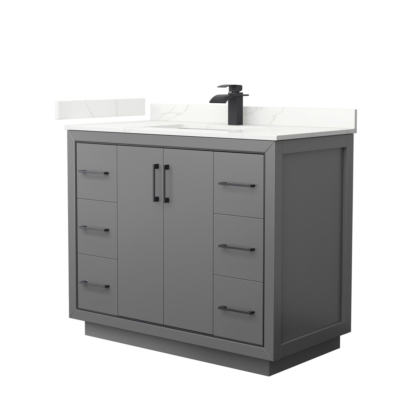 Icon Bathroom Vanity with Countertop 42 inch Single Sink Single hole Faucet Setup