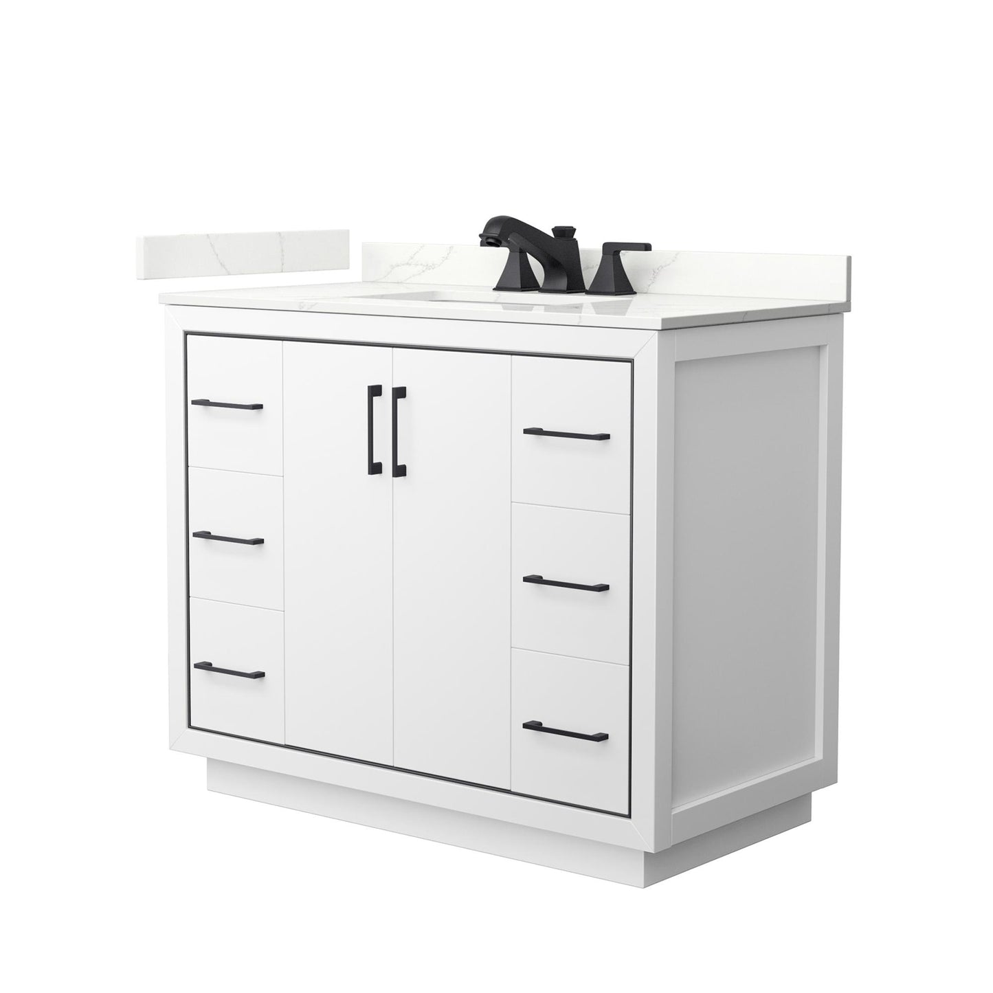 Icon Bathroom Vanity with Countertop 42 inch Single Sink 3-hole Faucet Setup