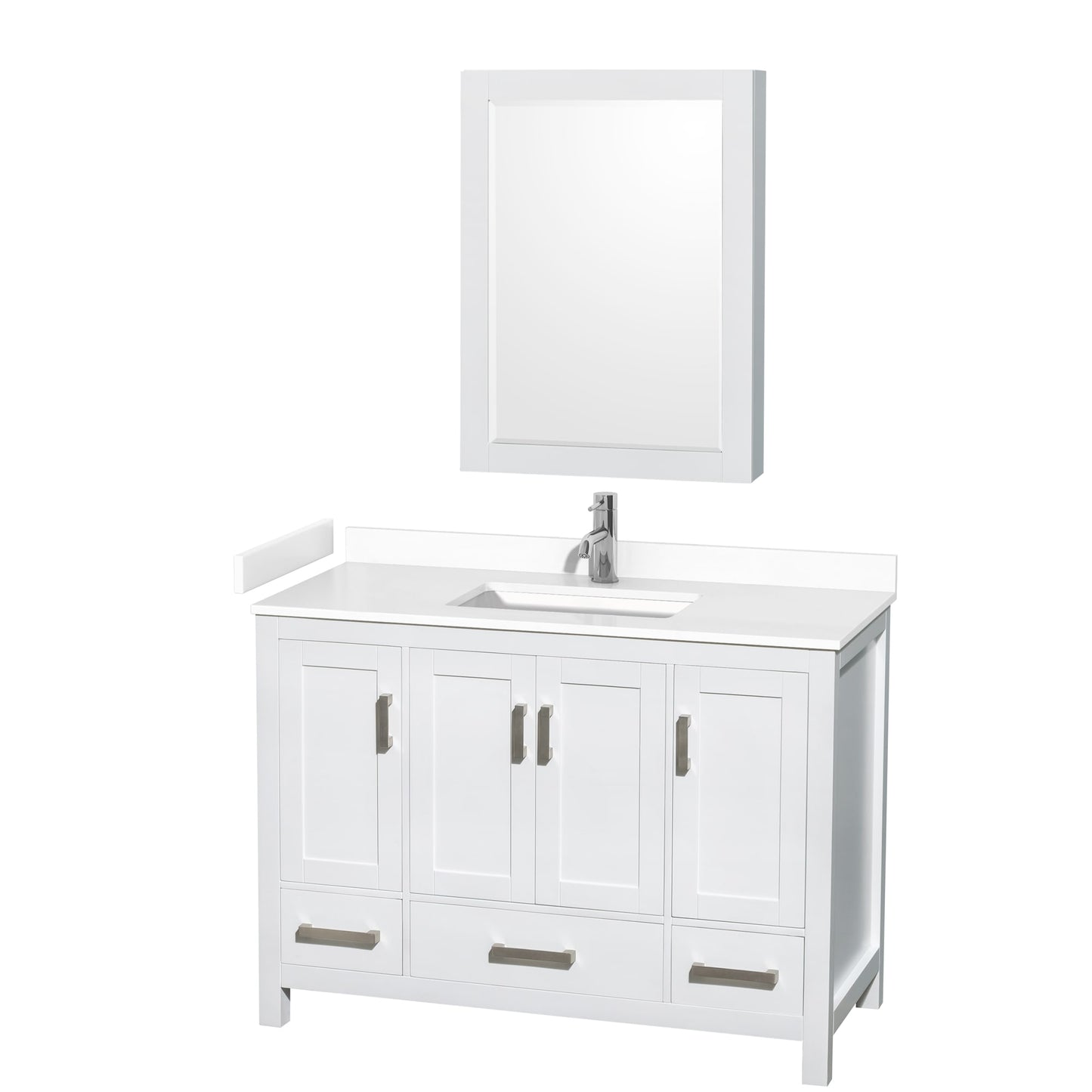 Sheffield Bathroom Vanity with Countertop 48 inch Single Sink Single hole Faucet Setup