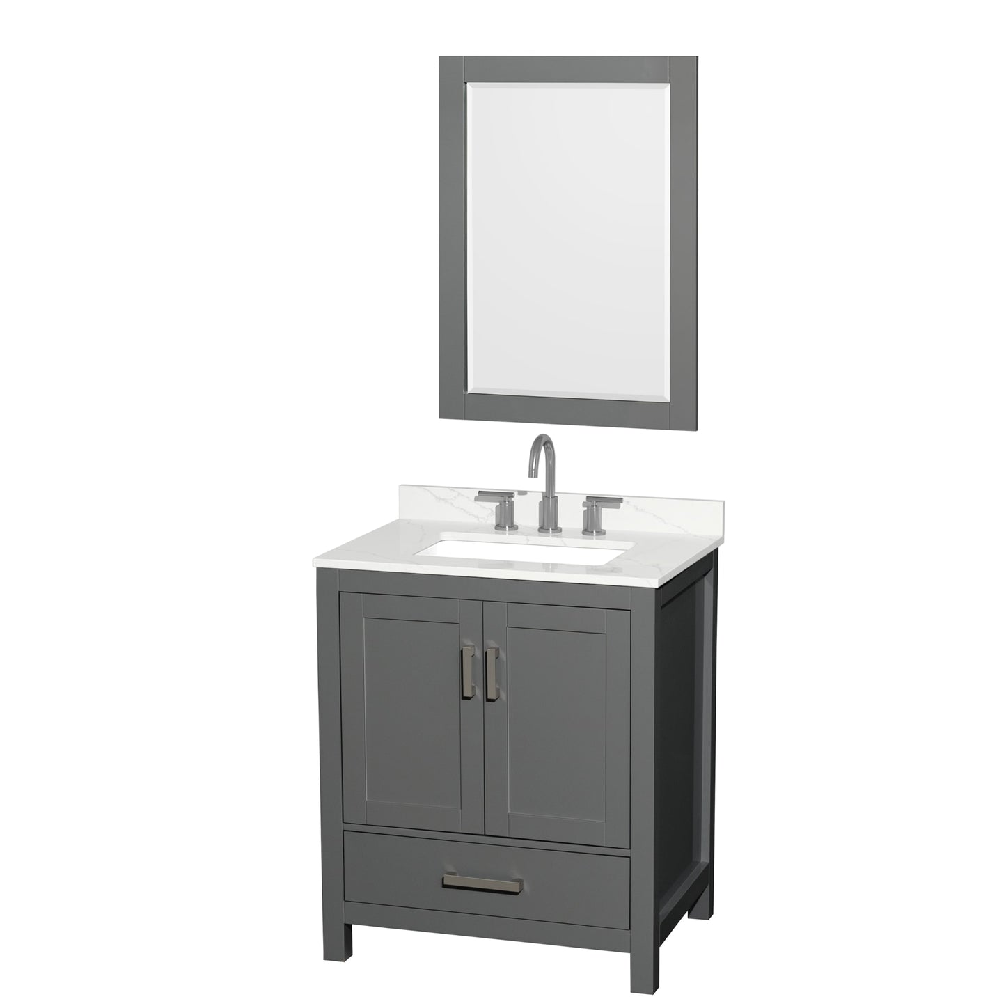 Sheffield Bathroom Vanity with Countertop 30 inch Single Sink 3-hole Faucet Setup