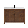 Custom image for Dark Walnut with Matte Black Trim / Carrara Cultured Marble / No Mirror