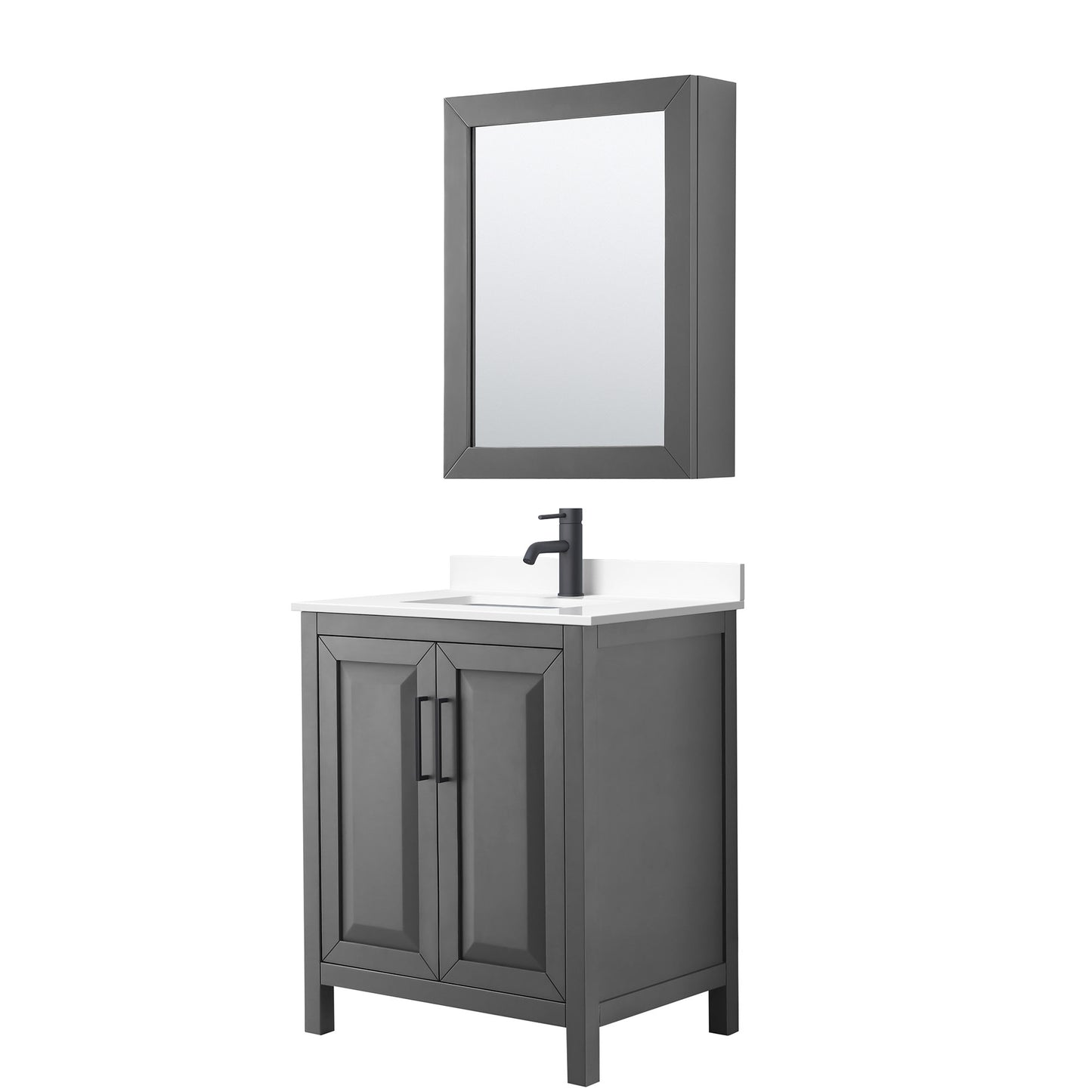 Daria Bathroom Vanity with Countertop 30 inch Single Sink Single hole Faucet Setup