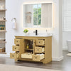 Custom image for Honey Oak with Matte Black Trim / Giotto Quartz / No Mirror