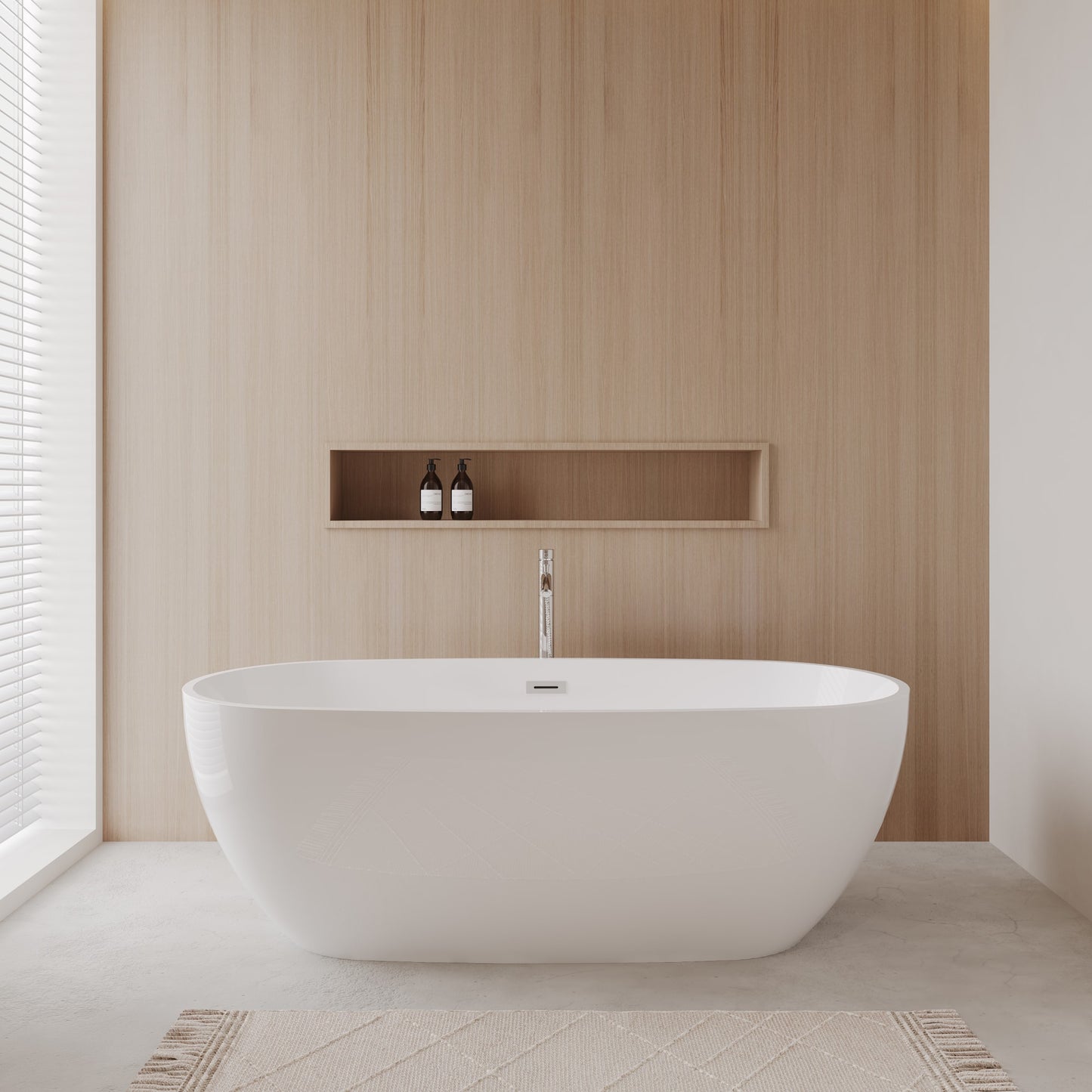 Juno Freestanding Acrylic Bathtub With Faucet 71 inch