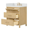 Custom image for Scandinavian Oak with Satin Bronze Trim / White Quartz / No Mirror