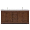 Custom image for Dark Walnut with Polished Chrome Trim / White Cultured Marble / No Mirror