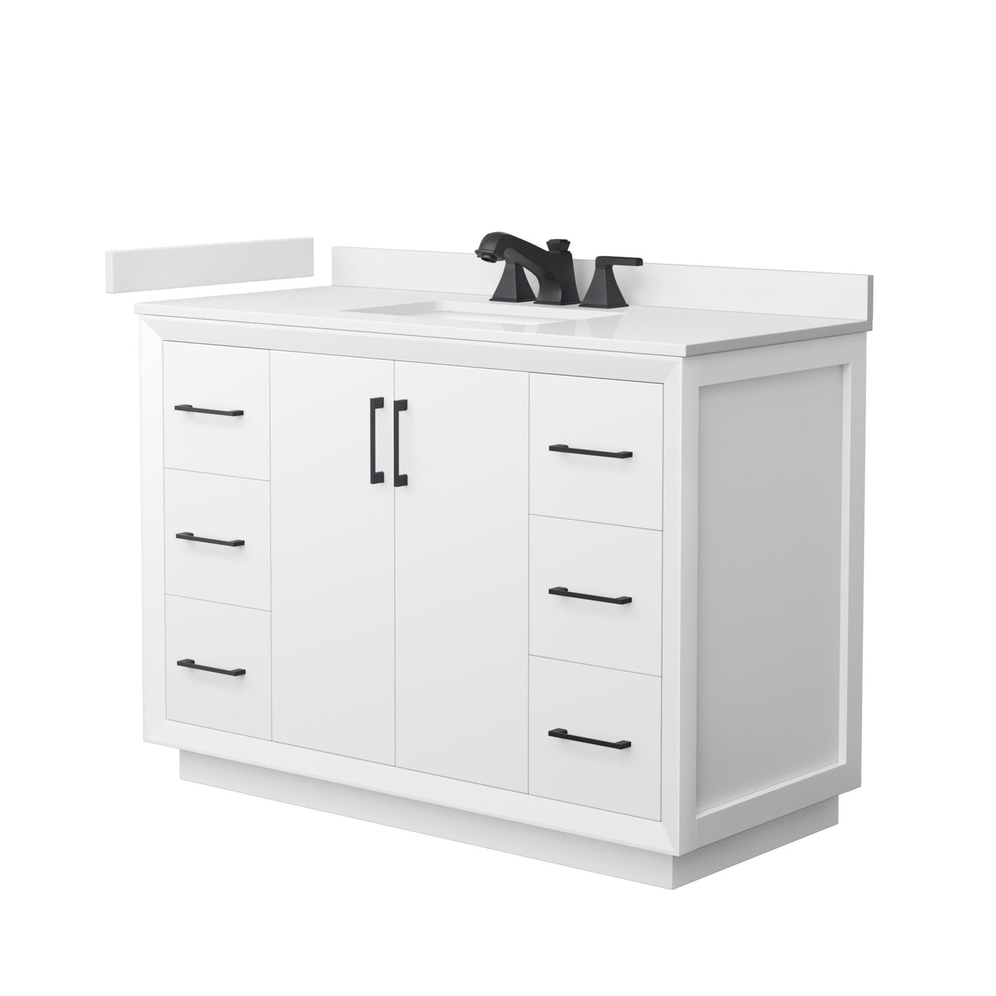 Strada Bathroom Vanity with Countertop 48 inch Single Sink 3-hole Faucet Setup