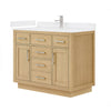 Custom image for Rift Oak with Brushed Nickel Trim / White Cultured Marble / No Mirror