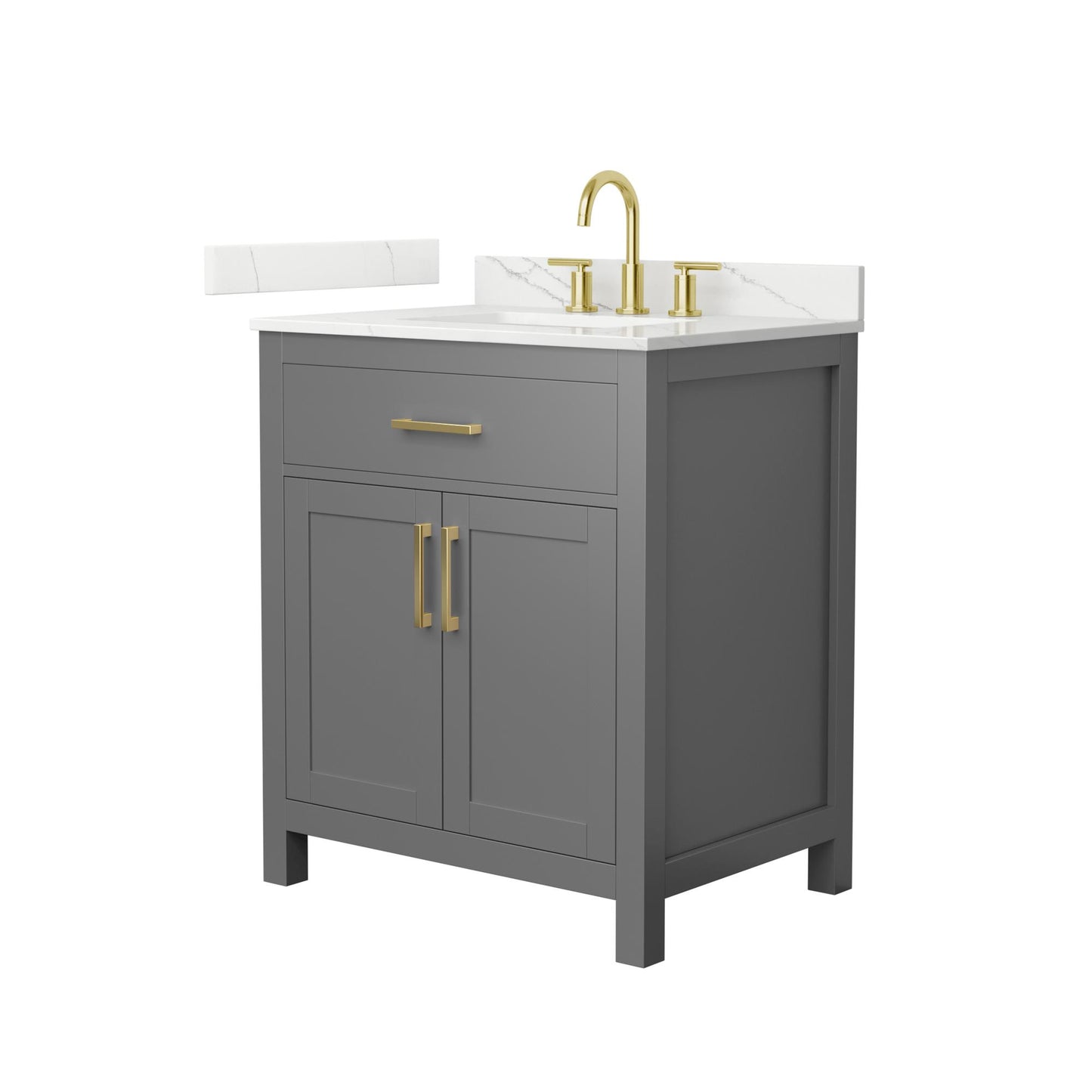 Beckett Bathroom Vanity with Countertop 30 inch Single Sink 3-hole Faucet Setup