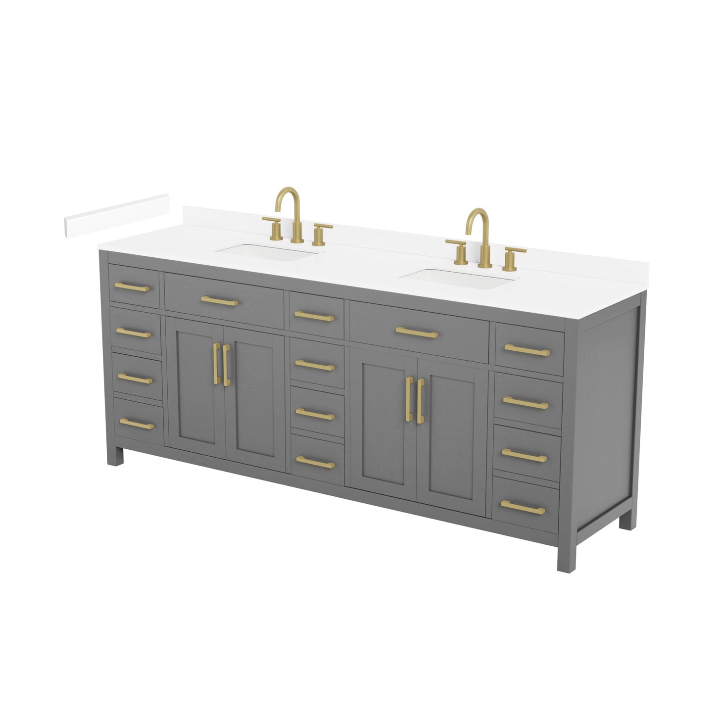 Beckett Bathroom Vanity with Countertop 84 inch Double Sink 3-hole Faucet Setup