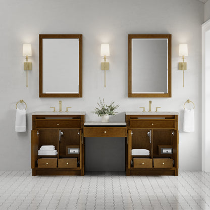 Bellshire 84" Dual Vanity Set with 24" Make-Up Counter