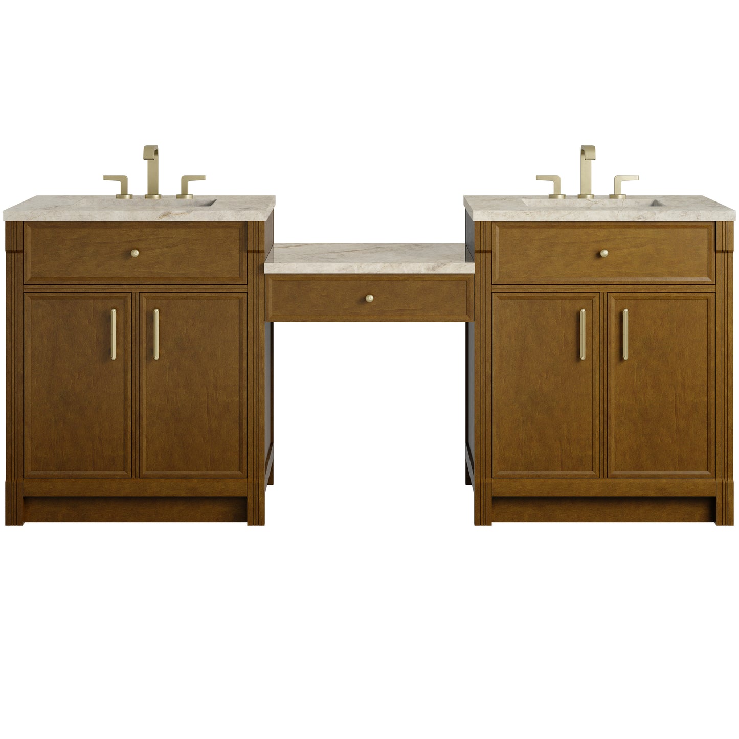 Bellshire 84" Dual Vanity Set with 24" Make-Up Counter